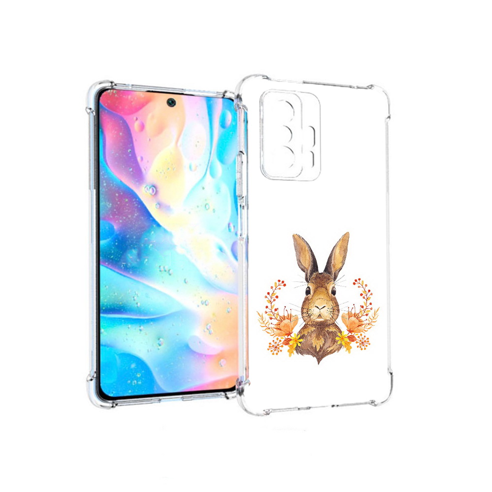 

Чехол MyPads Tocco для Xiaomi 11T Pro зайка в цветах (PT163474.285.349), Прозрачный, Tocco