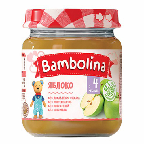 

Пюре Bambolina яблоко с 4 месяцев 100 г, яблоко