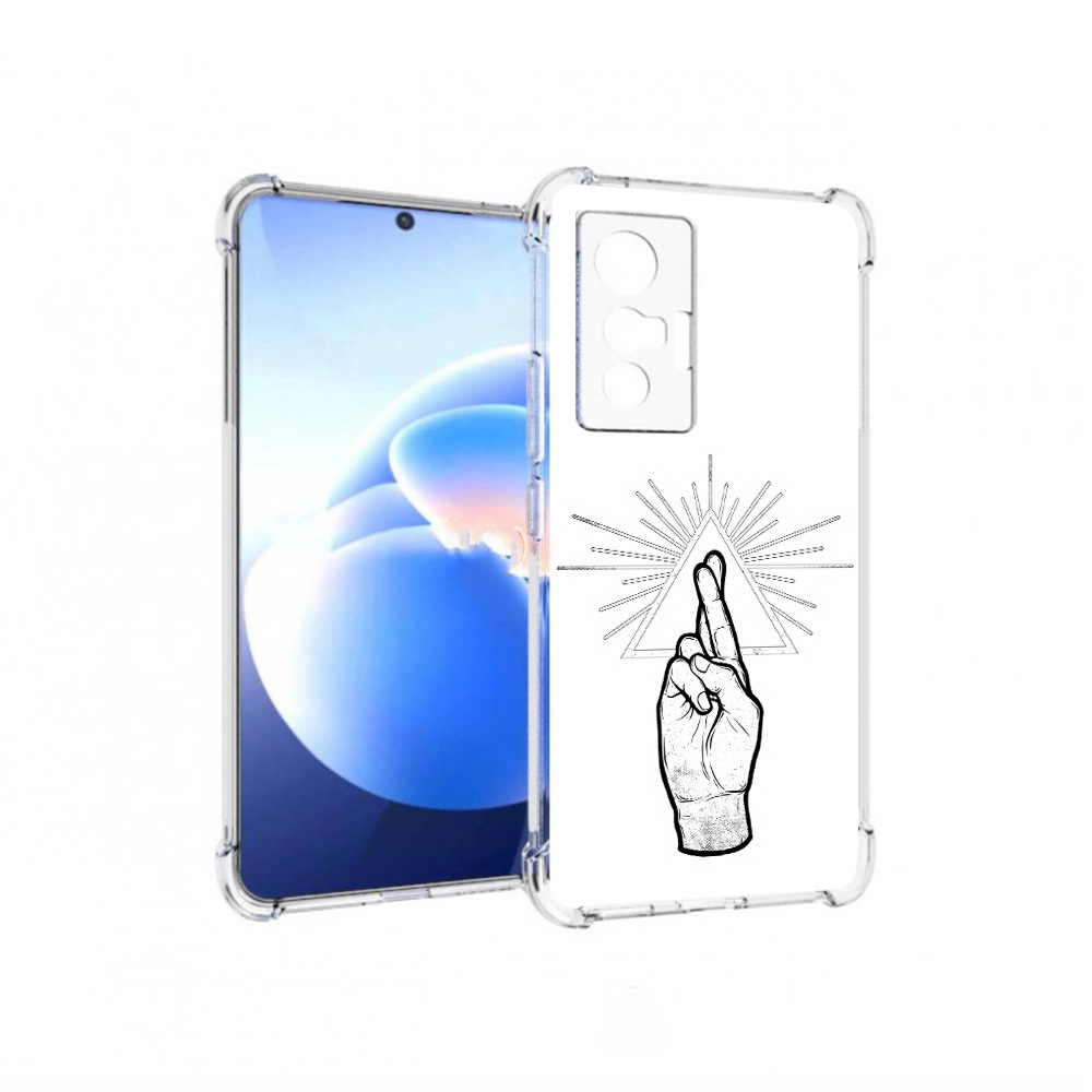 

Чехол MyPads Tocco для Vivo X70 черно белая рука, Прозрачный, Tocco