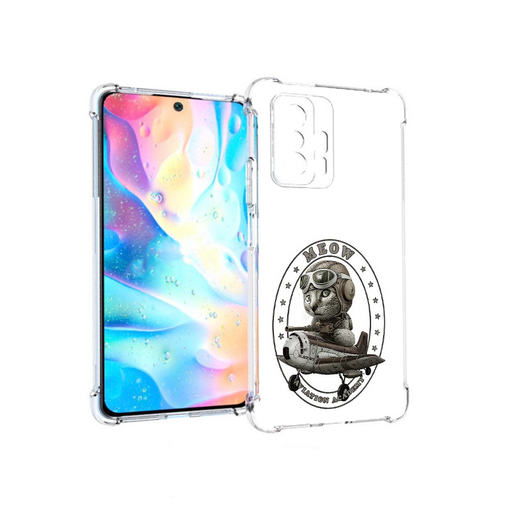

Чехол MyPads Tocco для Xiaomi 11T Pro кот в самолете (PT163474.285.395), Прозрачный, Tocco