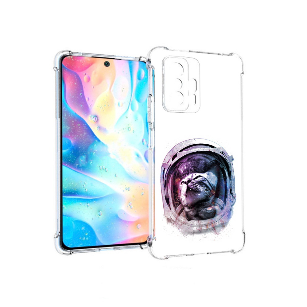 

Чехол MyPads Tocco для Xiaomi 11T Pro кот в шлеме (PT163474.285.396), Прозрачный, Tocco