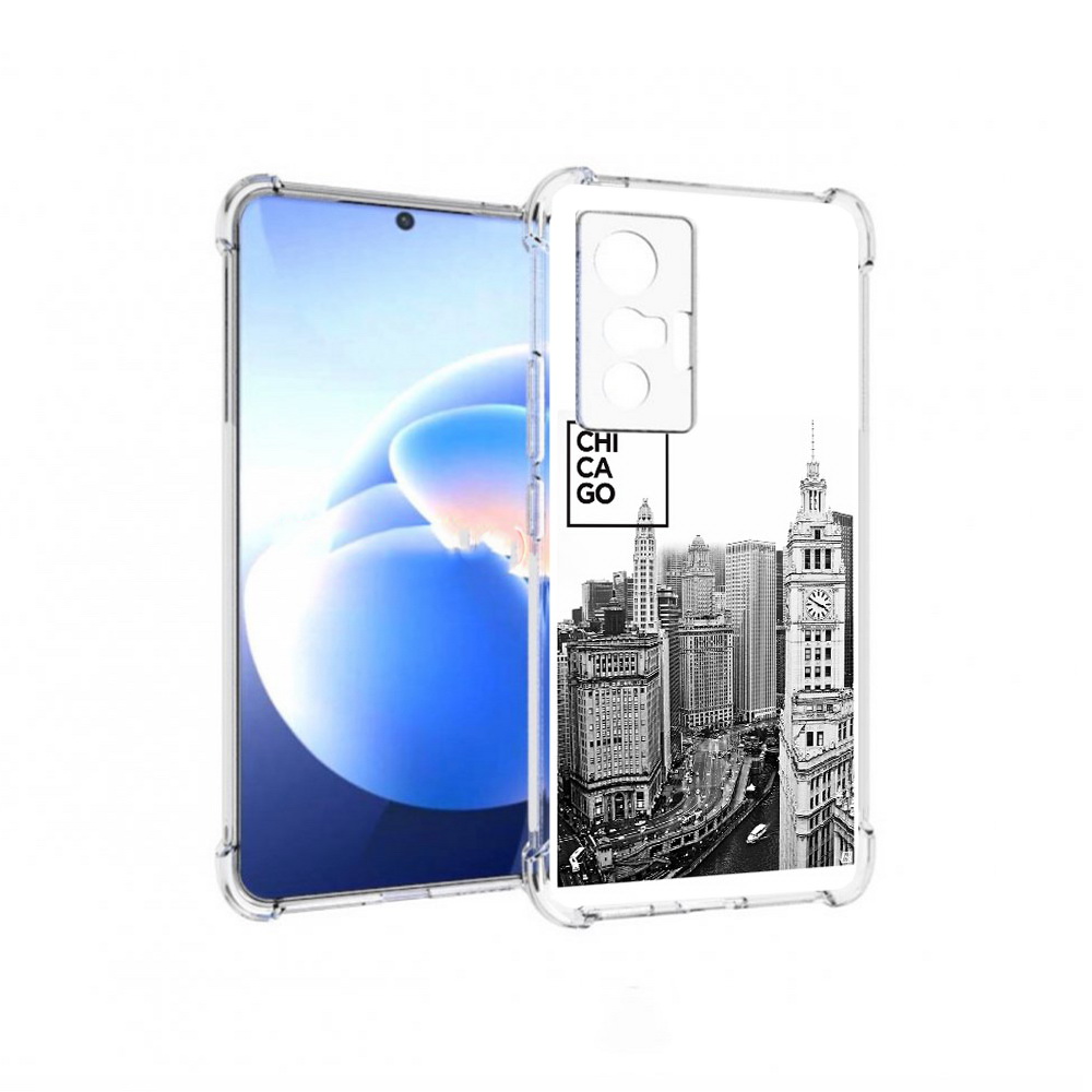 

Чехол MyPads Tocco для Vivo X70 черно белый чикаго, Прозрачный, Tocco