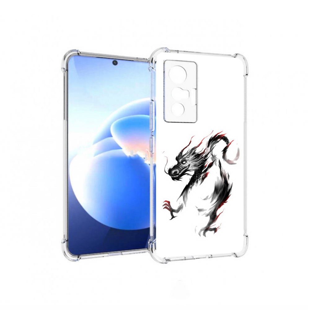

Чехол MyPads Tocco для Vivo X70 черный дракон, Прозрачный, Tocco