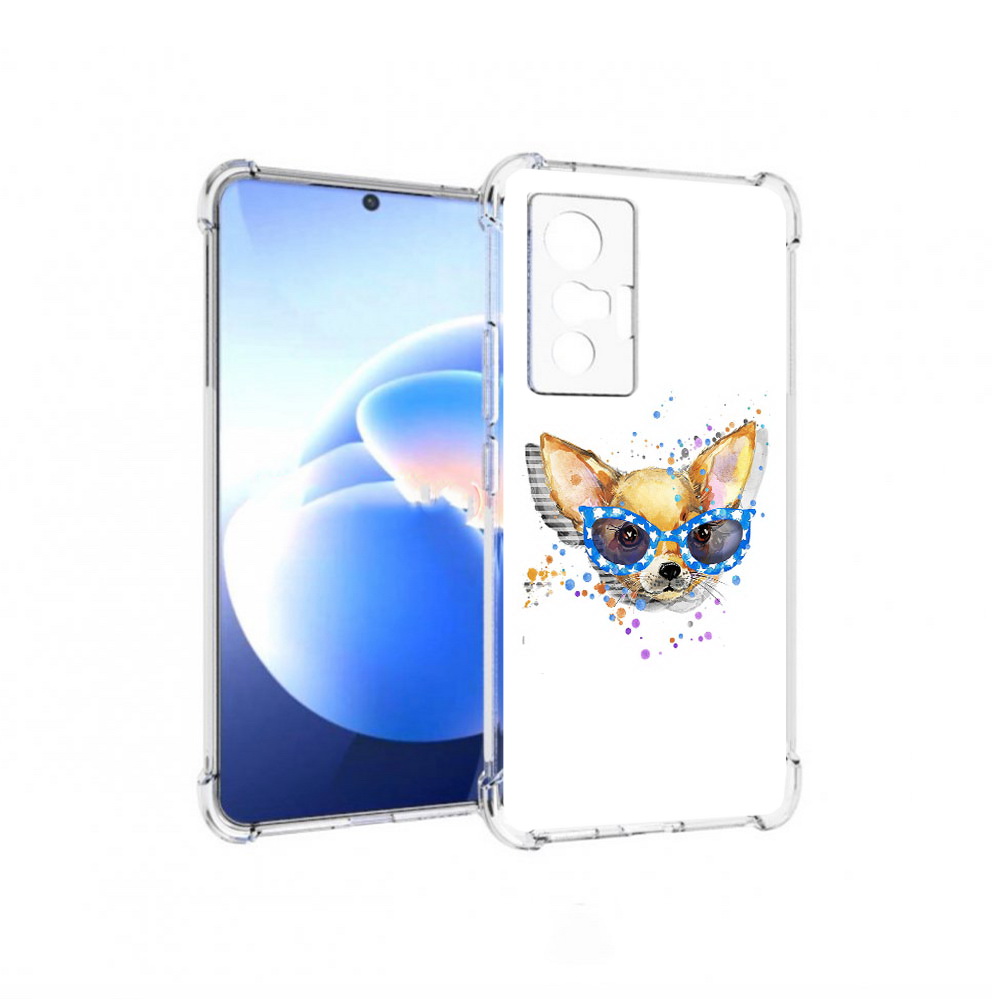 

Чехол MyPads Tocco для Vivo X70 чихуа-хуа в очках, Прозрачный, Tocco
