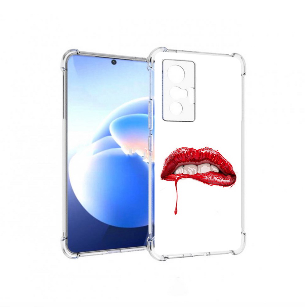 

Чехол MyPads Tocco для Vivo X70 яркие красные губы, Прозрачный, Tocco