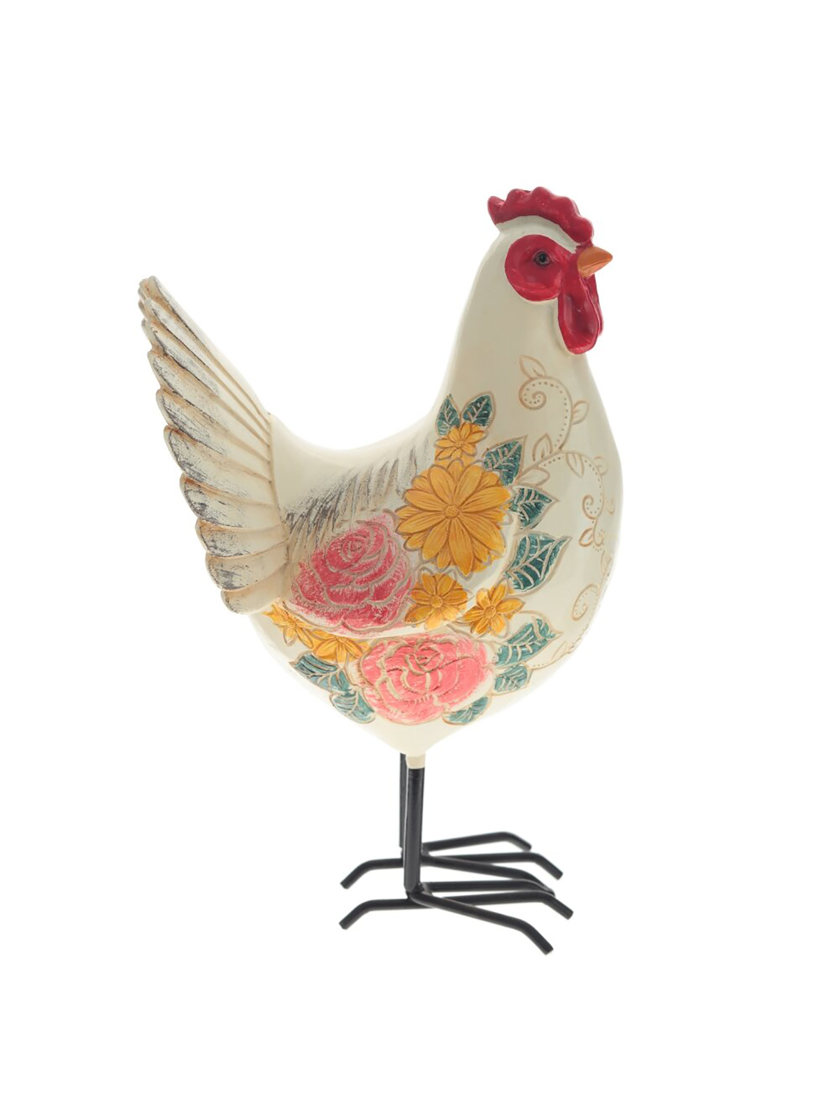 

Фигурка декоративная Remecoclub Курица, из полимера, 25x15,5x12 см, Белый