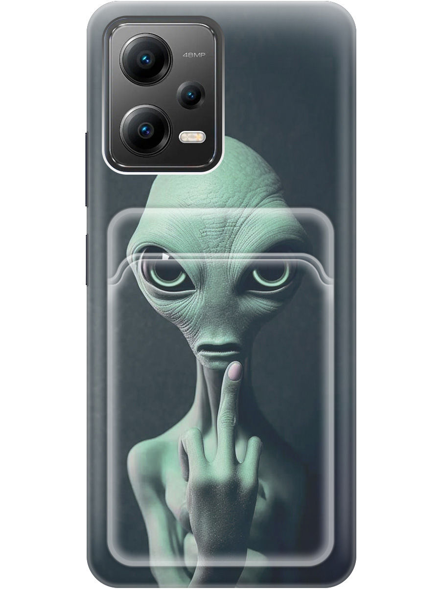 

Силиконовый чехол на Xiaomi Poco X5 5G с рисунком "Инопланетянин", Зеленый;синий;черный, 20011995