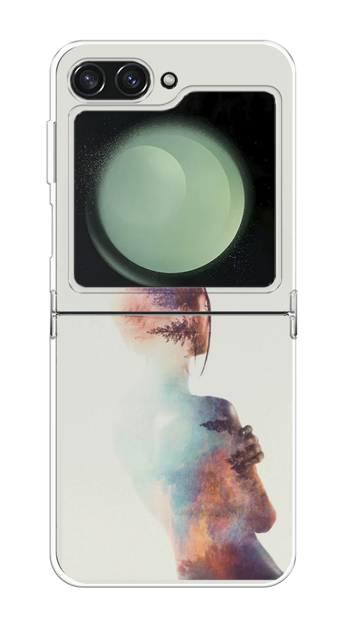 

Чехол на Samsung Galaxy Z Flip 6 "Девушка-лес", Розовый;голубой;серый, 2109750-1