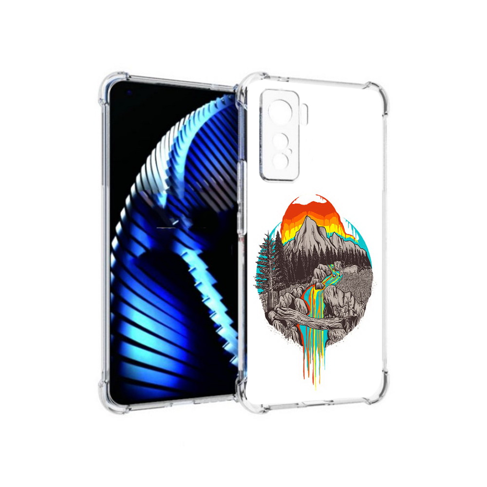 

Чехол MyPads Tocco для Vivo iQOO 5 Радужный водопад, Прозрачный, Tocco