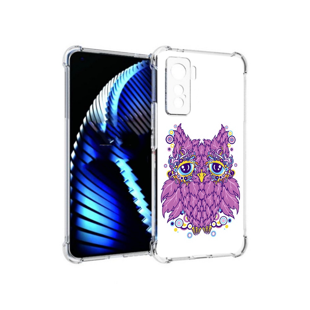 

Чехол MyPads Tocco для Vivo iQOO 5 Розовая сова, Прозрачный, Tocco
