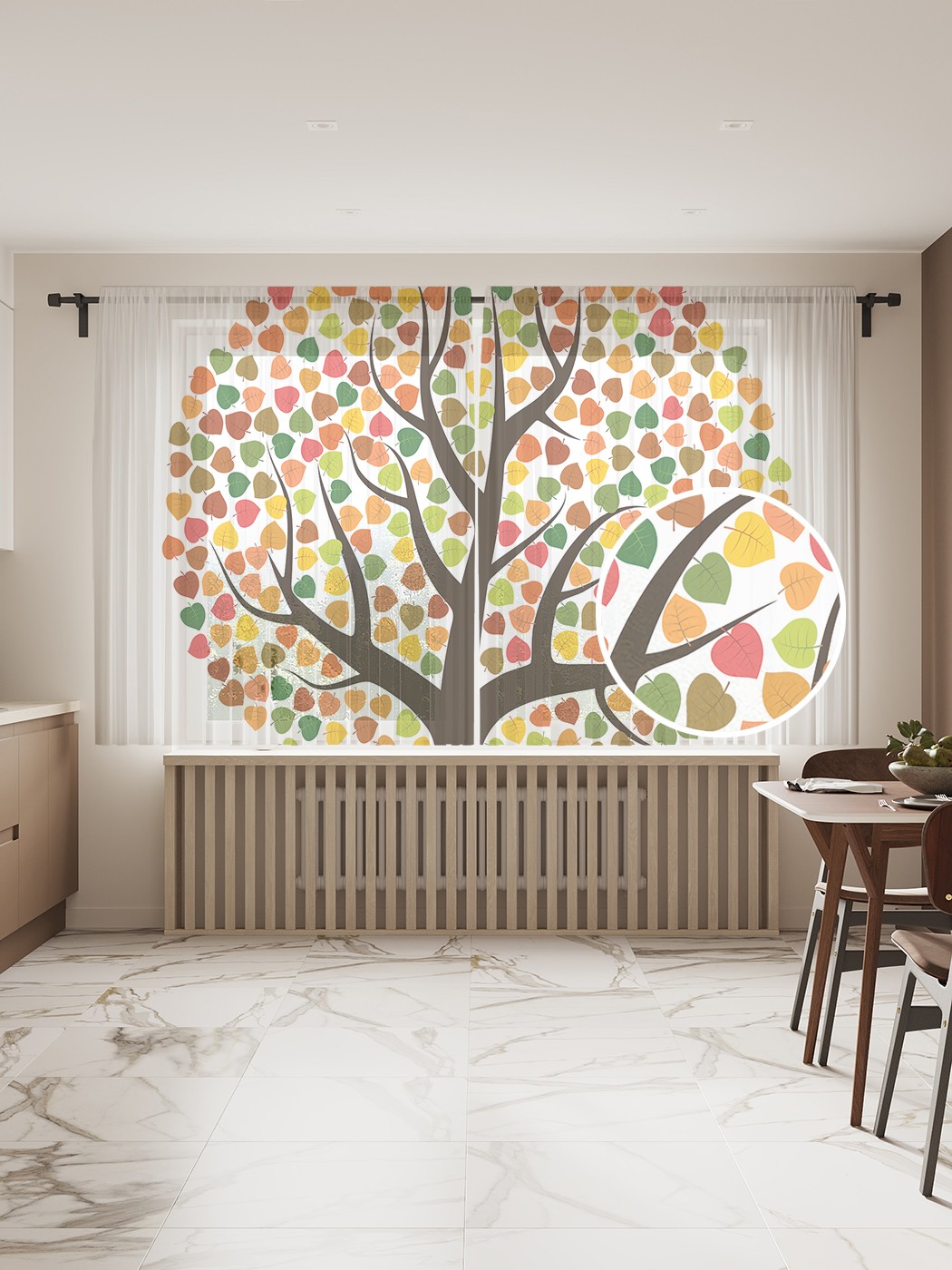 

Фототюль JoyArty "Дерево шар", 145x180 см (2 полотна со шторной лентой + 50 крючков), Дерево шар