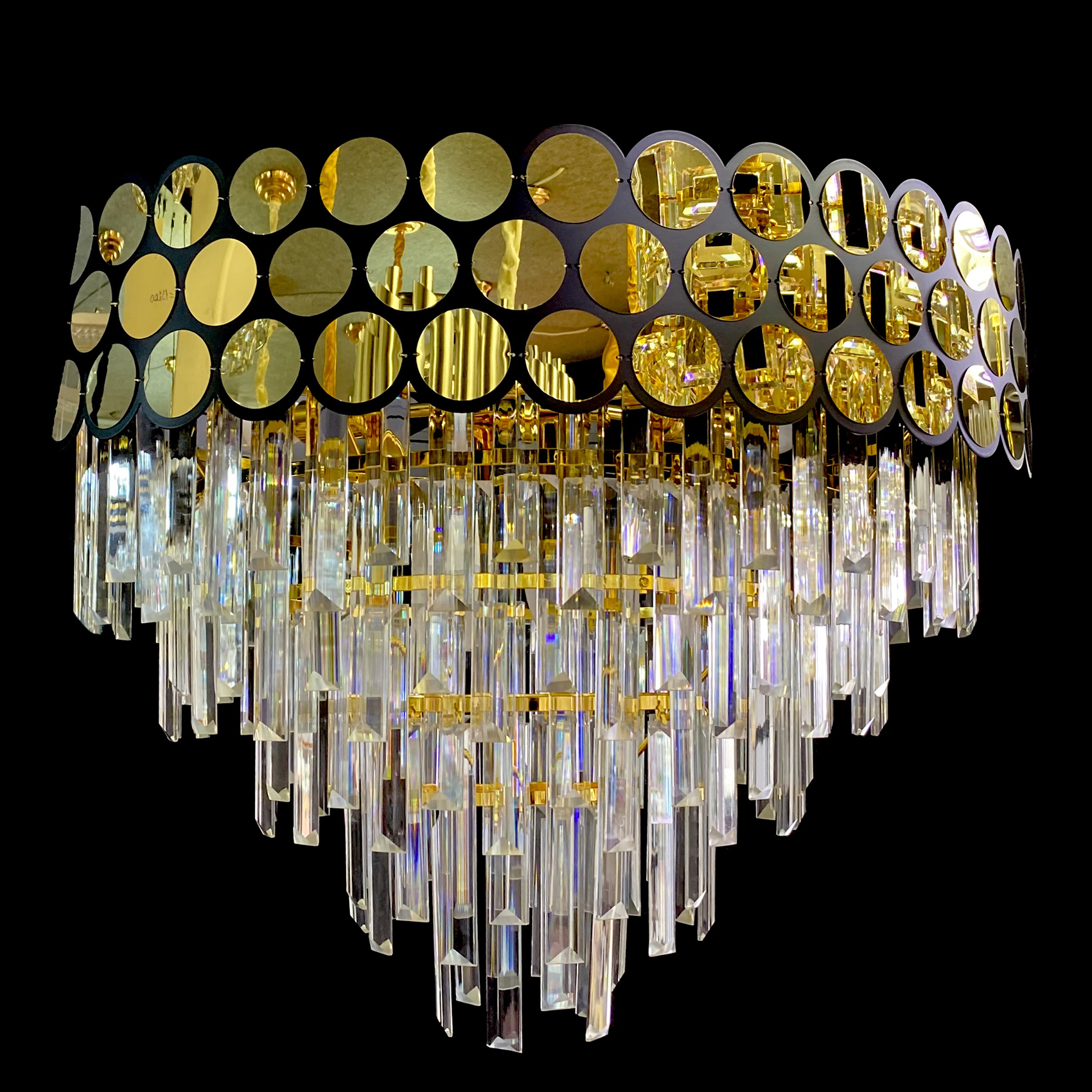 фото Люстра подвесная sl842/500 crystal gold+black studio led