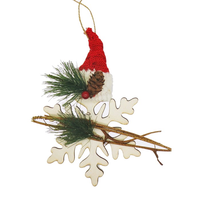 Набор для творчества - создай ёлочное украшение «Снежинка в шапочке» набор для творчества bondibon снежинка на карте домик вв2144