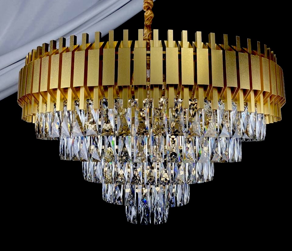 фото Люстра подвесная sl848/600 crystal gold studio led