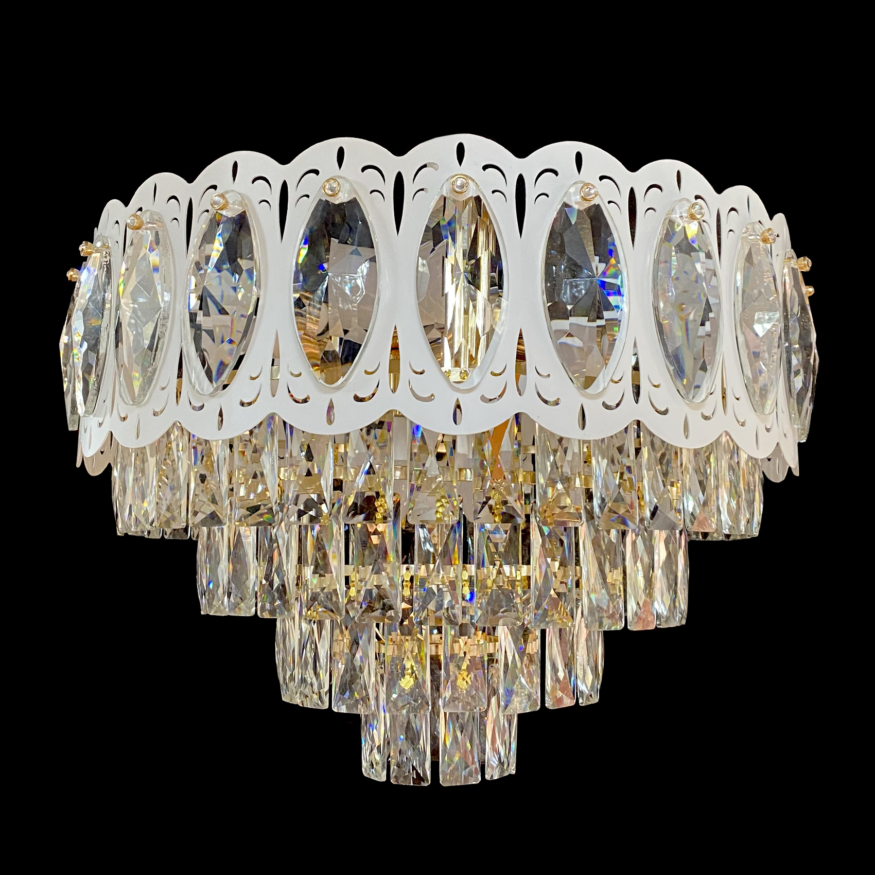 фото Люстра подвесная sl851/550 crystal gold+white studio led