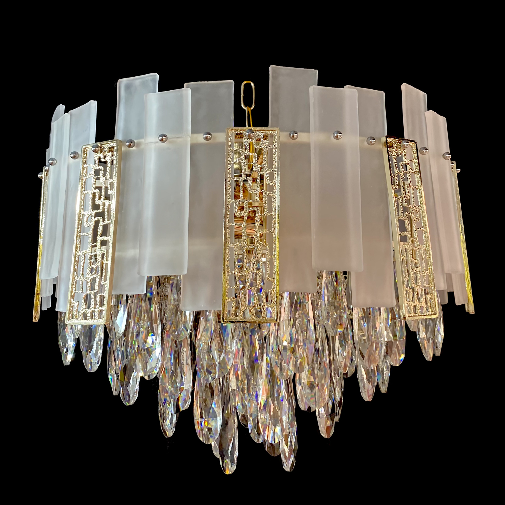 фото Люстра подвесная sl852/550 crystal gold studio led