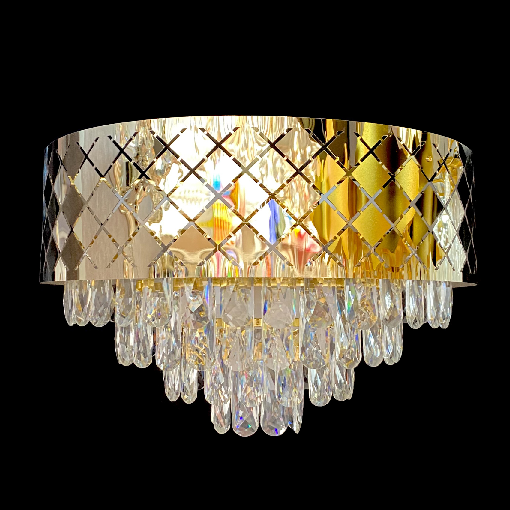 фото Люстра подвесная sl854/600 crystal gold studio led