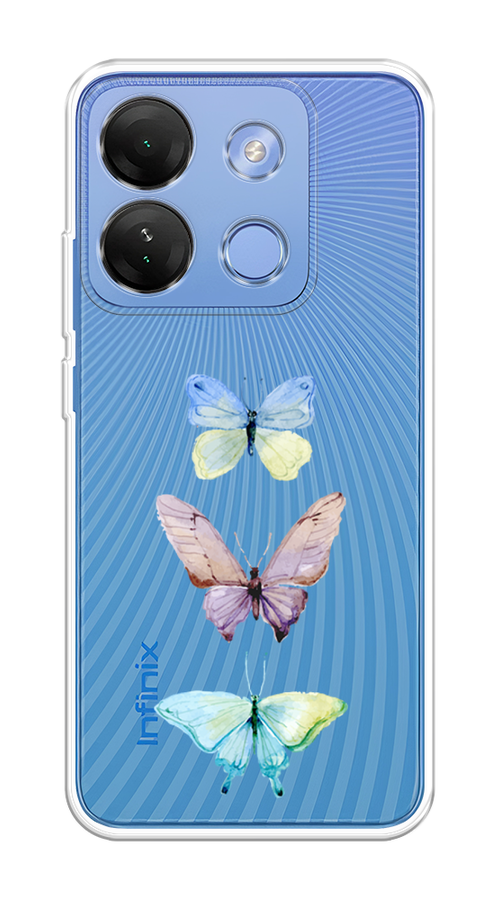

Чехол на Infinix Smart 7 HD "Акварельные бабочки", Бирюзовый;розовый, 3103850-1
