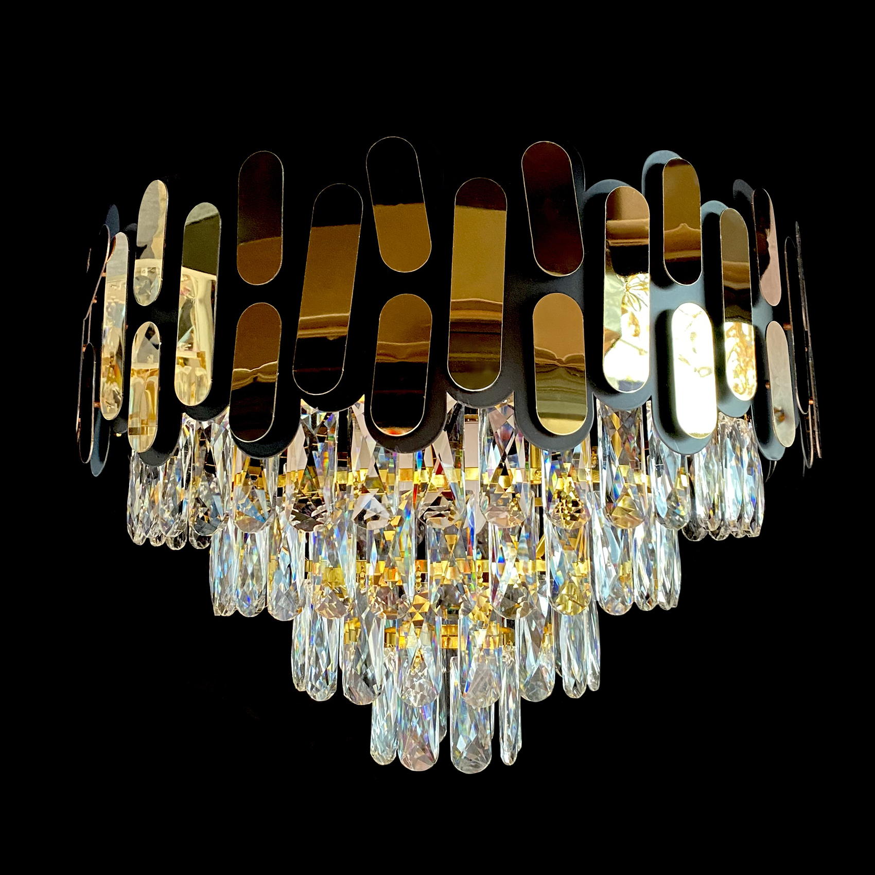 фото Люстра подвесная sl860/550 crystal gold+black studio led