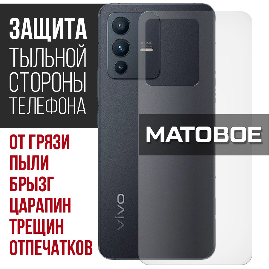 

Стекло защитное гибридное Матовое Krutoff для Vivo S12 задняя сторона