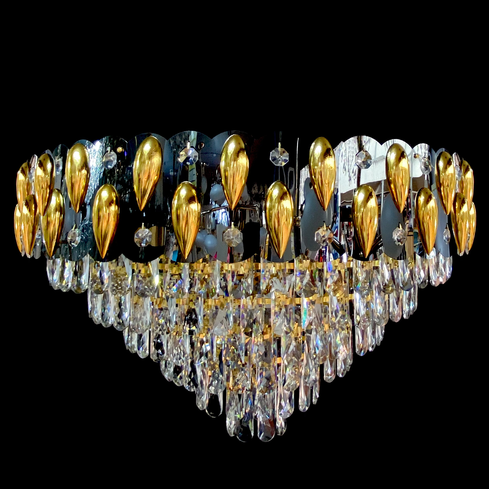 фото Люстра подвесная sl877/750 crystal gold studio led