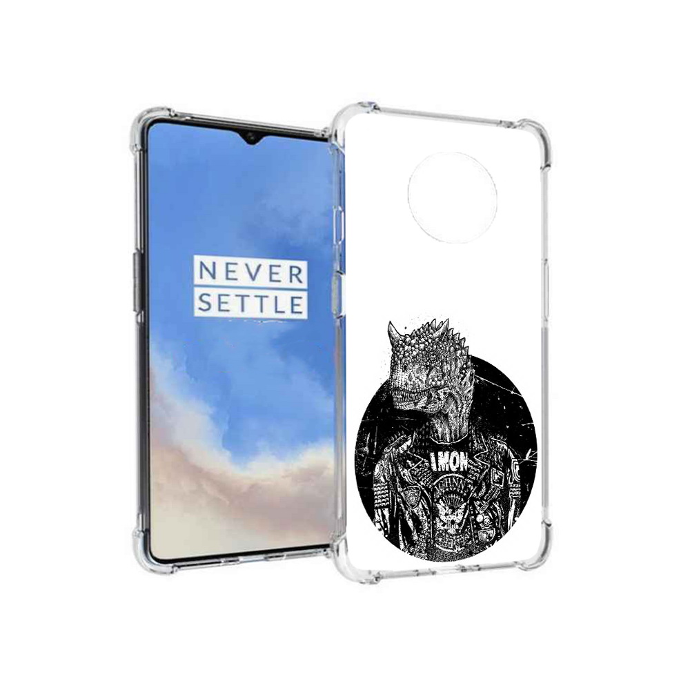 

Чехол MyPads Tocco для OnePlus 7T динозавр в куртке (PT227044.138.328), Прозрачный, Tocco