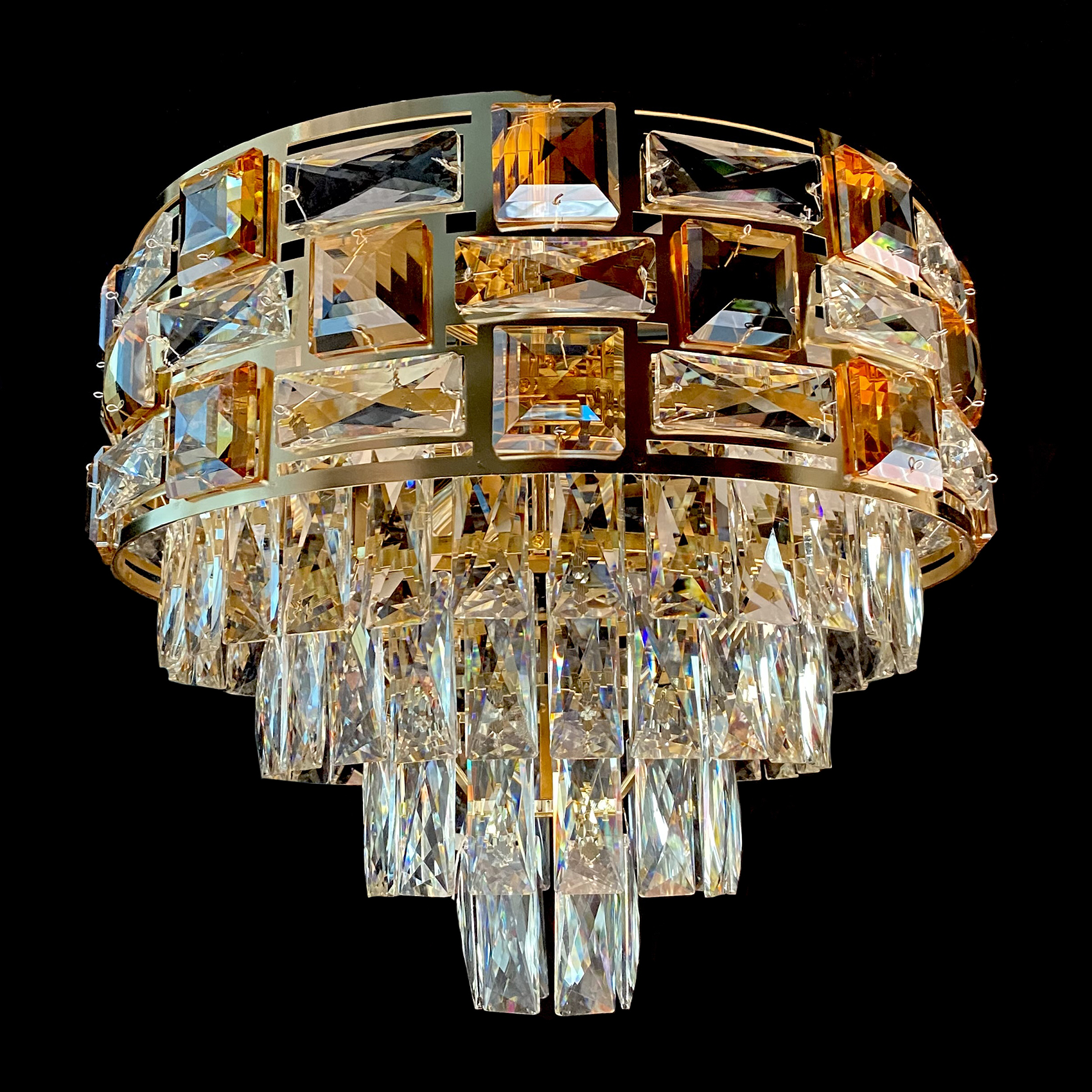 фото Люстра подвесная sl880/500 crystal gold studio led