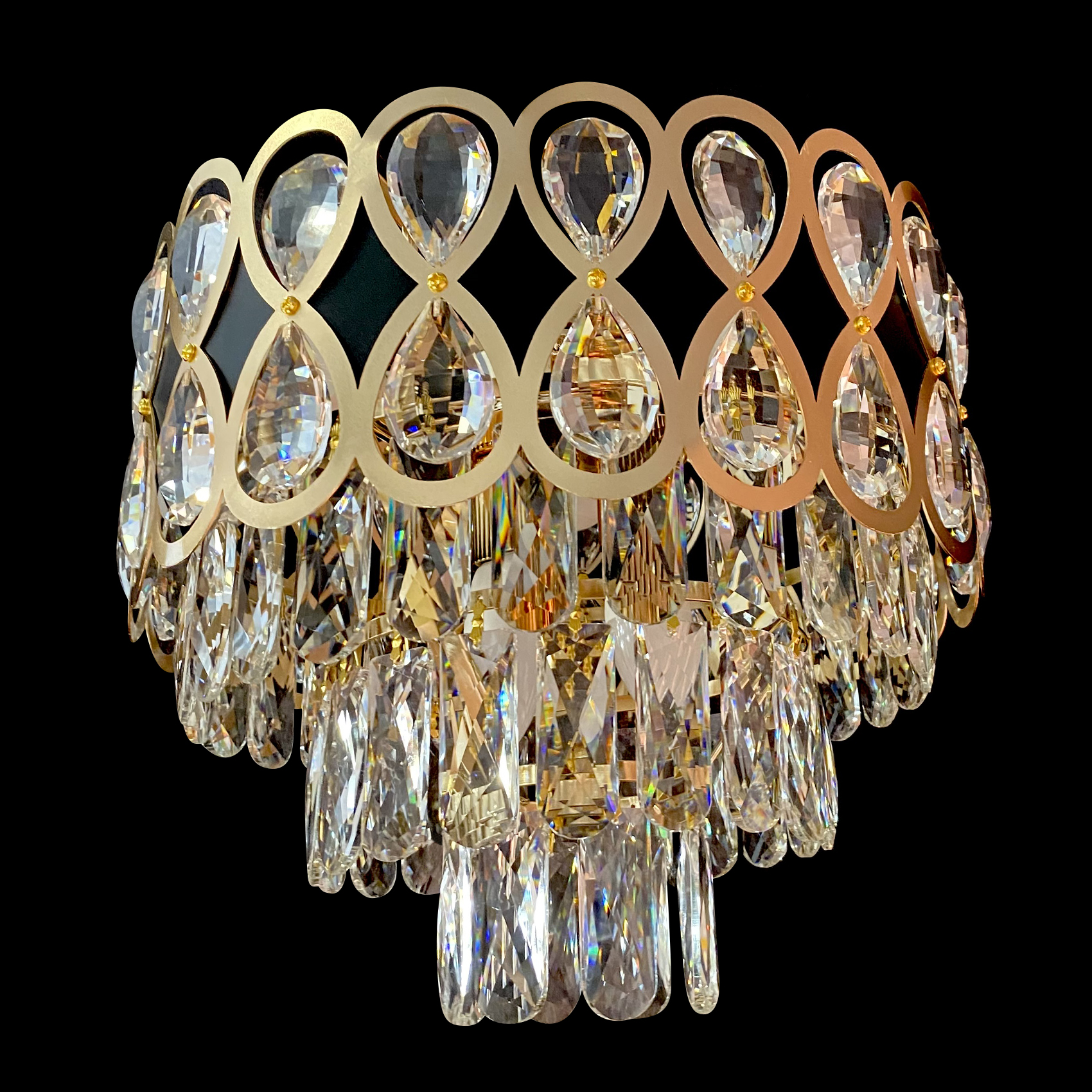 фото Люстра подвесная sl882/550 crystal gold studio led