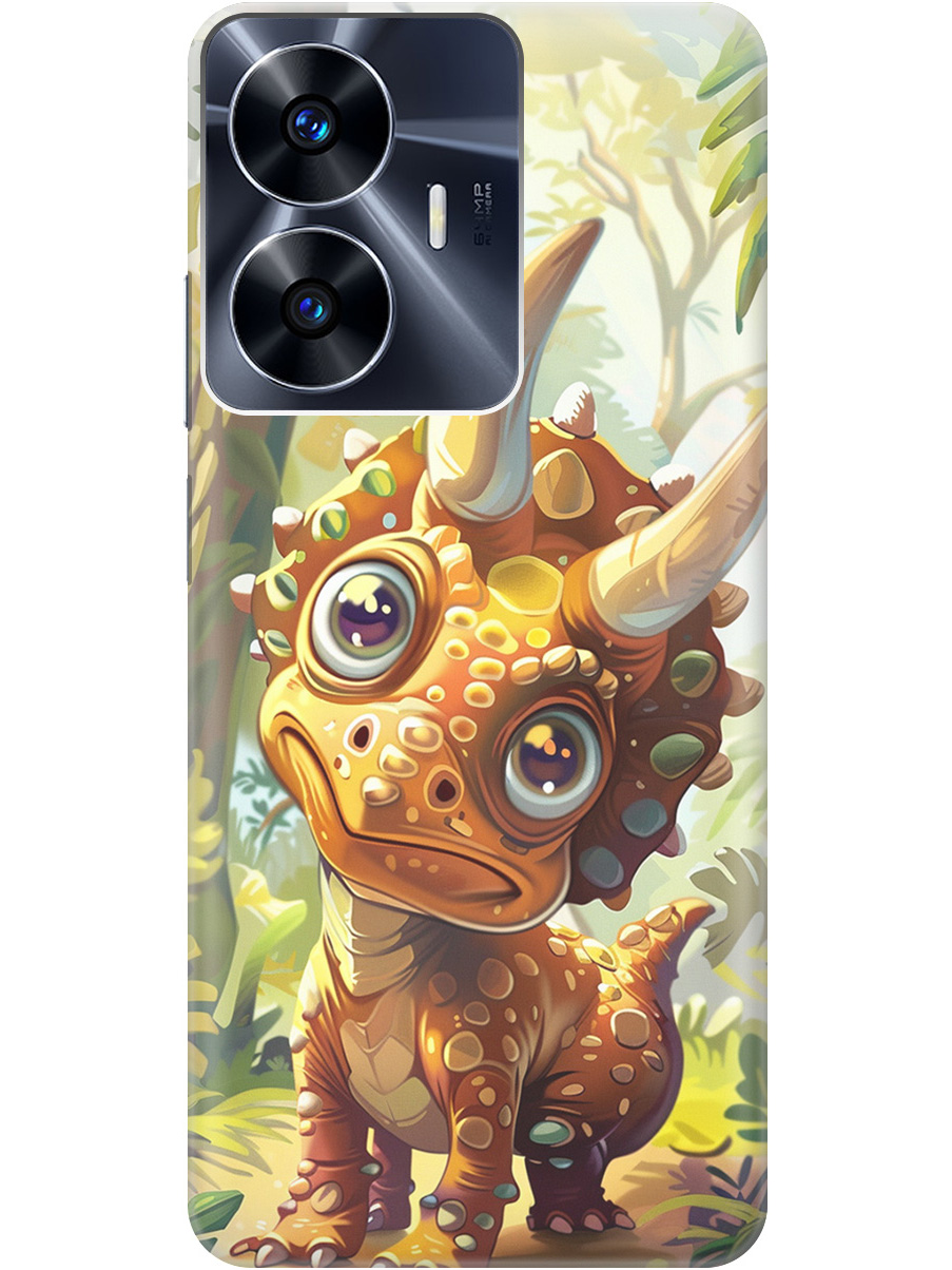 

Силиконовый чехол на Realme C55 с рисунком "Малыш-динозавр", Желтый;зеленый, 20000873