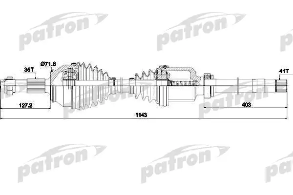 

Полуось правая 35X1148X41 CITROEN JUMPER 2,2 HDI 06-, FIAT DUCATO 2,2D 2,3D 06-, PEUGEOT B