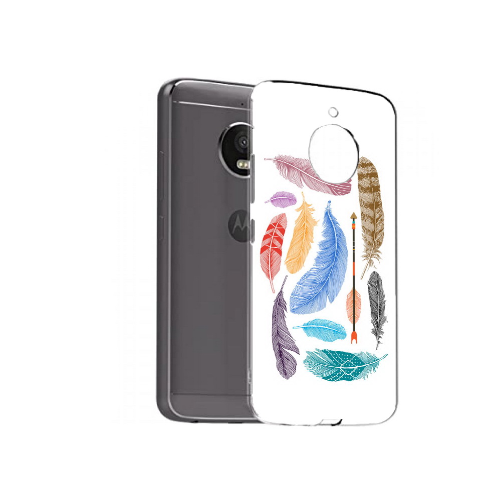 

Чехол MyPads Tocco для Motorola Moto E4 Plus разноцветные перья (PT100001.341.572), Прозрачный, Tocco