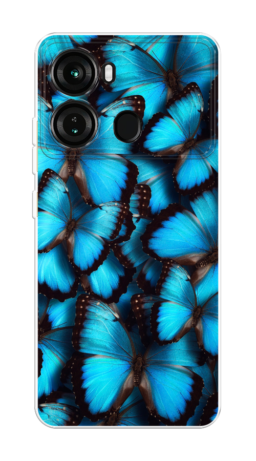 

Чехол на Itel P40 "Тропическая бабочка 2", Голубой;черный, 3201350-1
