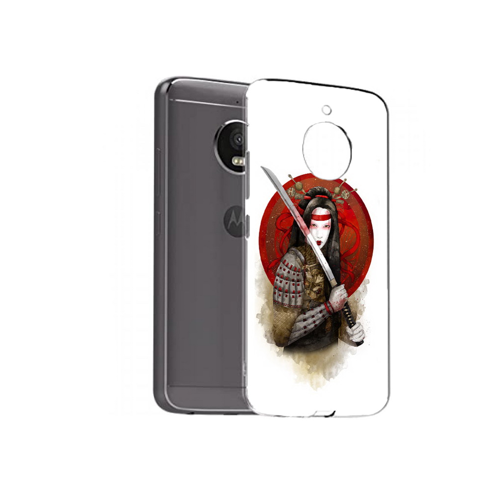 

Чехол MyPads Tocco для Motorola Moto E4 Plus рисованная девушка с катаной, Прозрачный, Tocco