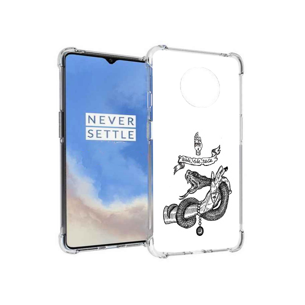 

Чехол MyPads Tocco для OnePlus 7T змея на руке рисунок (PT227044.138.366), Прозрачный, Tocco