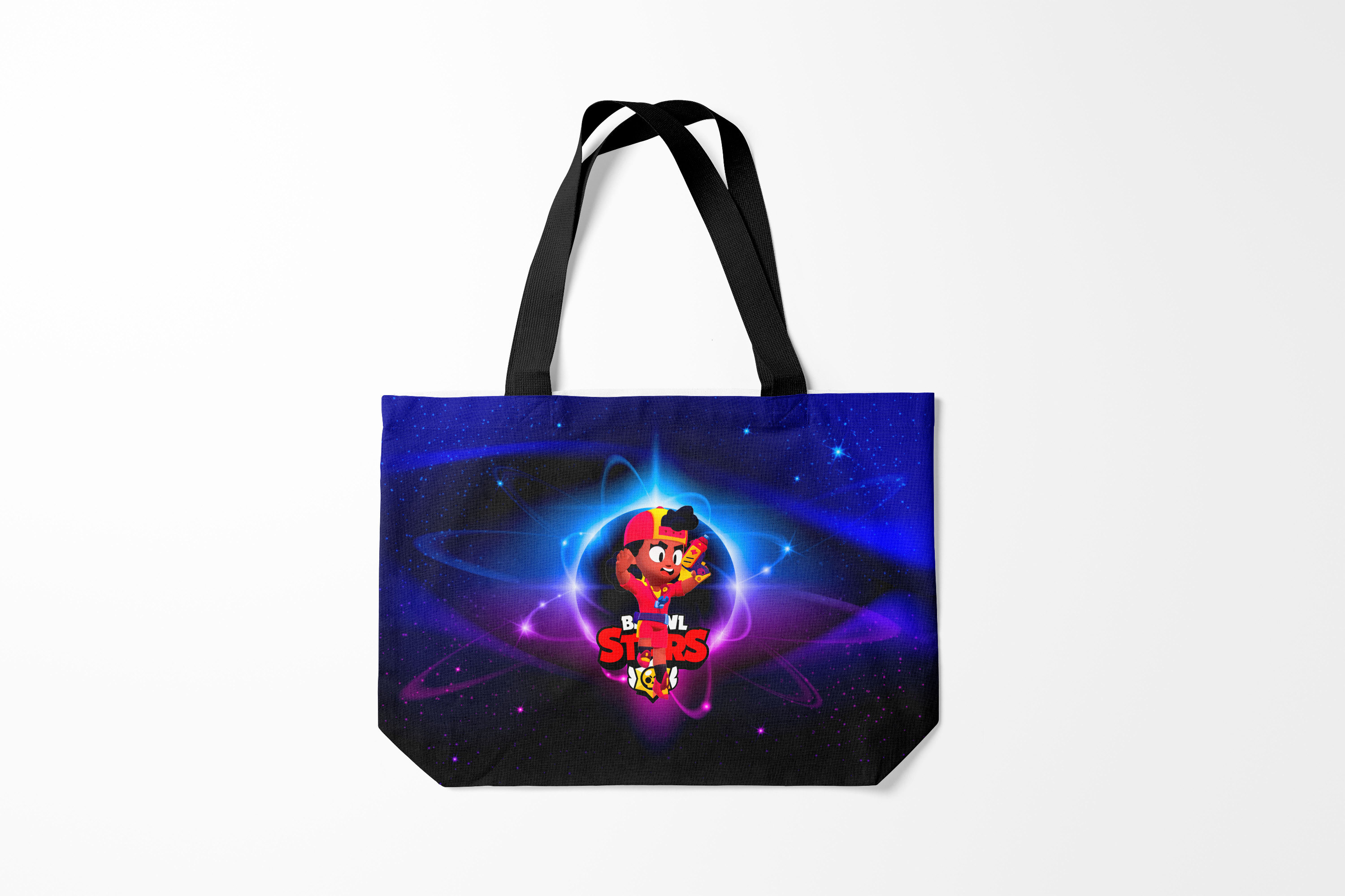 

Сумка шoппер унисекс Burnettie Brawl Stars Мэг прыжок в космосе, синий, Brawl Stars Мэг прыжок в космосе