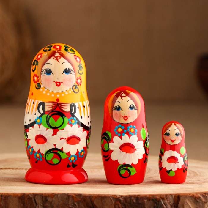 

Матрешка "Ромашка с руками" 11см, 3 кукольная, ручная роспись