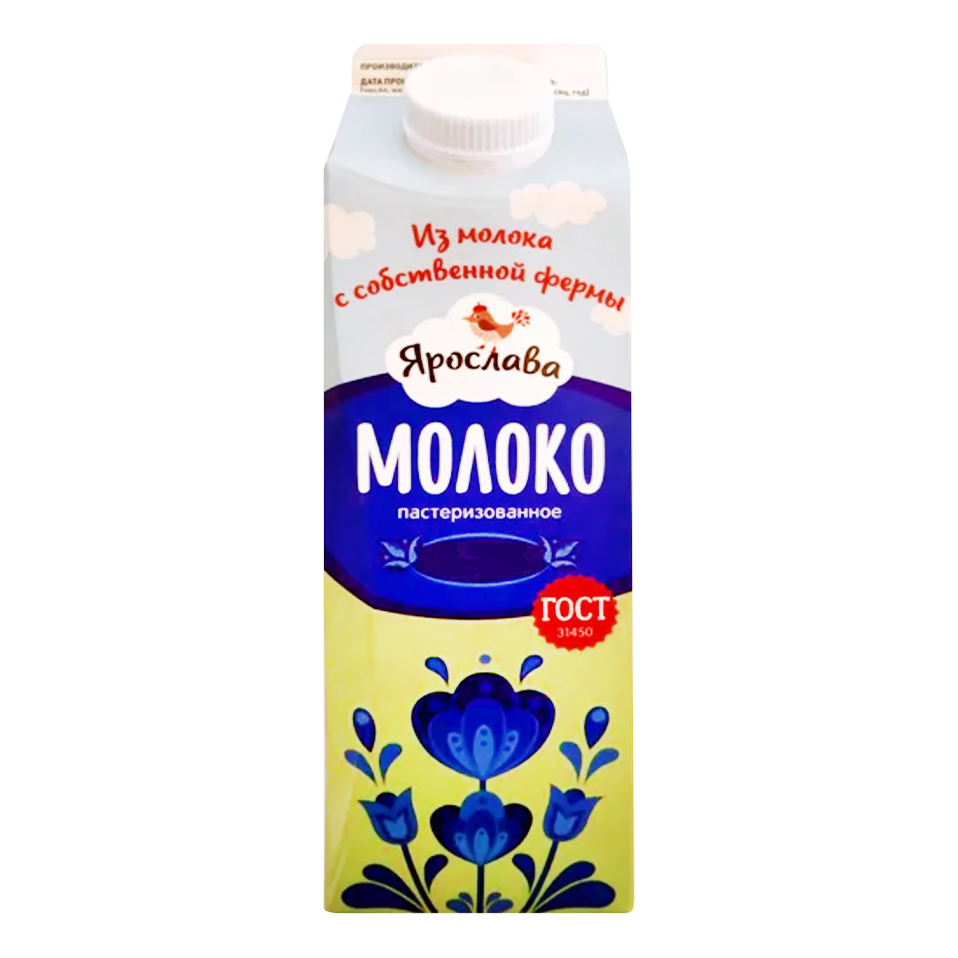 

Молоко 2,5% пастеризованное 930 мл Ярослава