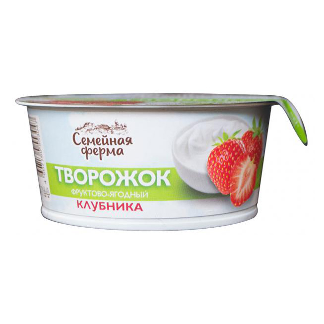 

Творожный крем Семейная ферма фруктово-ягодный с клубникой 1,8% 130 г