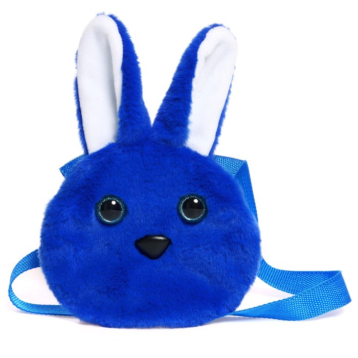 фото Мягкая игрушка-сумка «зайчик», цвет синий прима тойс
