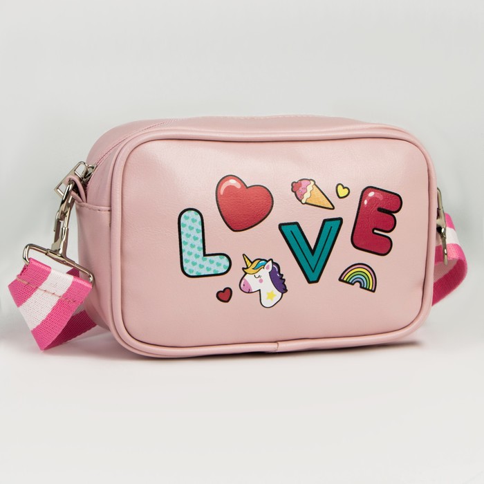 

Сумка детская Love на молнии, цвет розовая, Розовый, NAZAMOK KIDS