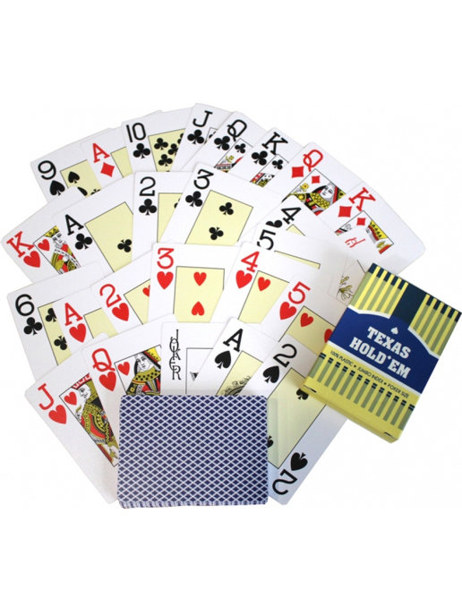 

Пластиковые покерные карты Texas Holdem, 54 л (Цвет: Синий )