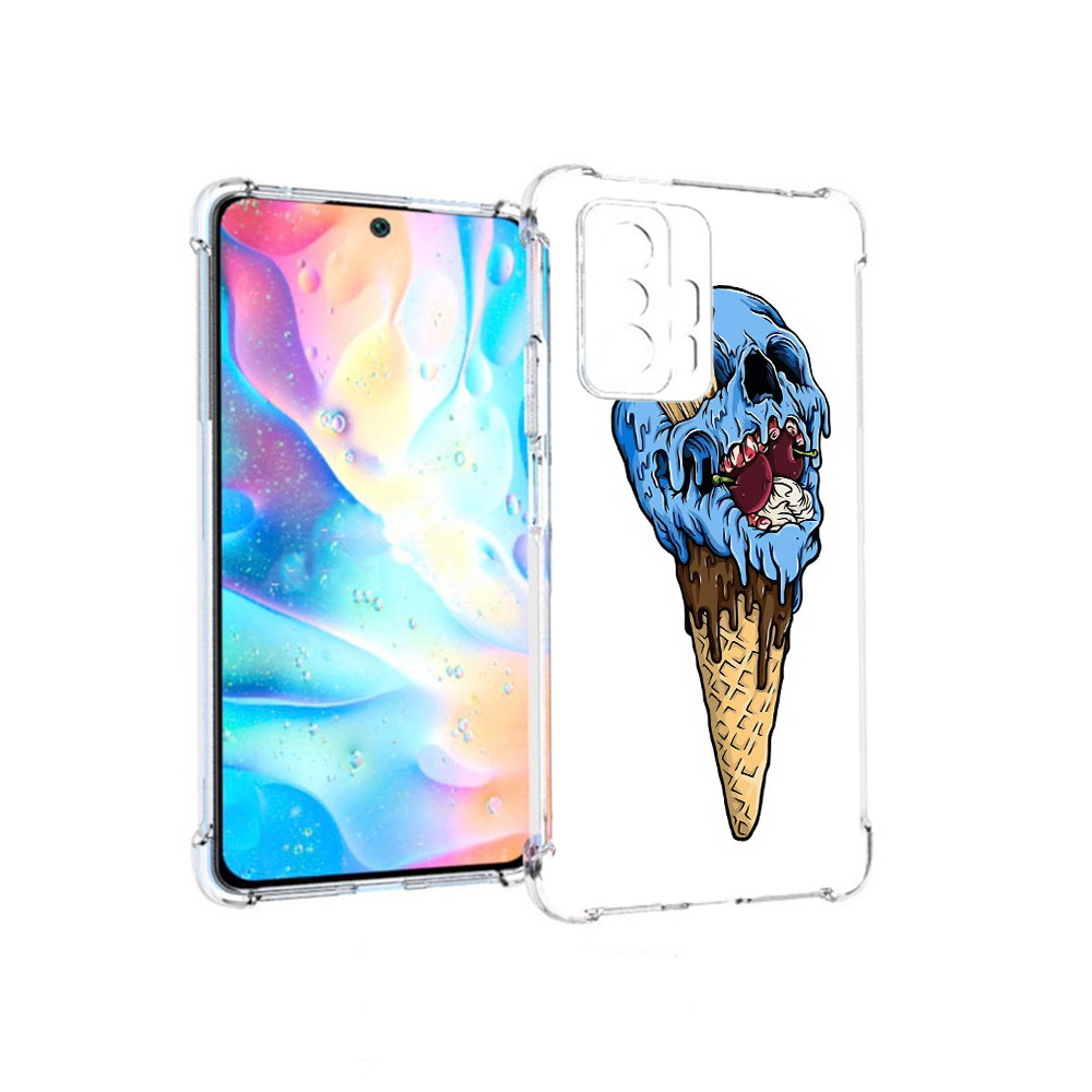

Чехол MyPads Tocco для Xiaomi 11T Pro мороженное череп (PT163474.285.484), Прозрачный, Tocco