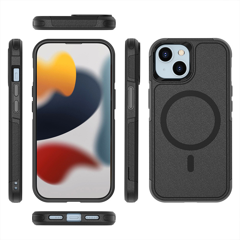 Чехол для Apple iPhone 14 с поддержкой Magsafe с усиленной защитой черный