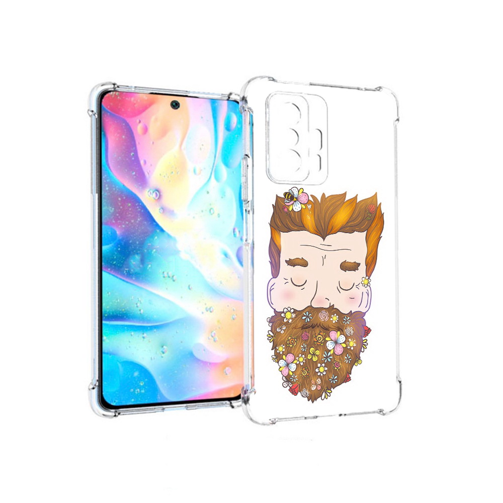 

Чехол MyPads Tocco для Xiaomi 11T Pro мужчина с цветами в бороде (PT163474.285.489), Прозрачный, Tocco