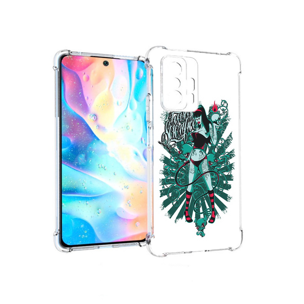 

Чехол MyPads Tocco для Xiaomi 11T Pro нарисованная девушка в татуировках, Прозрачный, Tocco