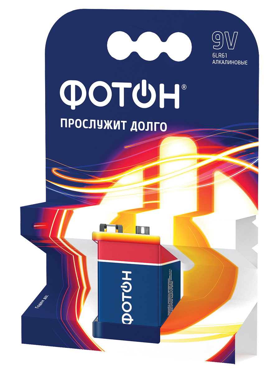 

Батарейка ФОТОН 6LR61 / Крона 9V, 6LR61 OP1