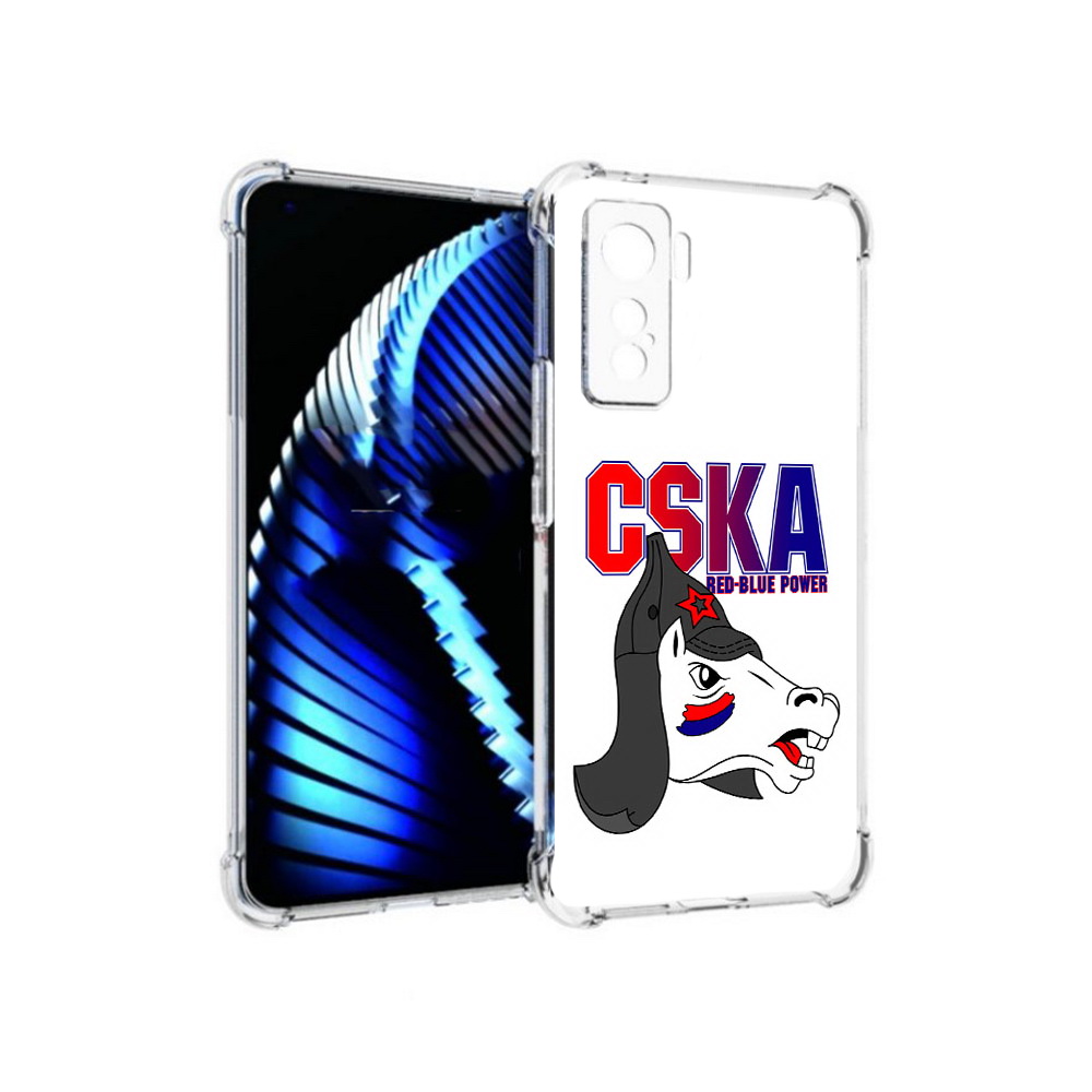 

Чехол MyPads Tocco для Vivo iQOO 5 ФК ЦСК лошадка россия, Прозрачный, Tocco