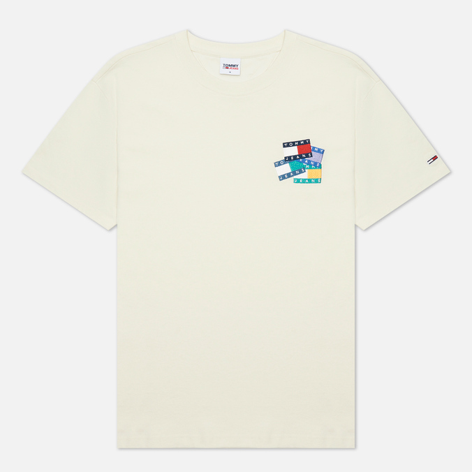 

Футболка мужская Tommy Jeans DM0DM12441YBI белая L, DM0DM12441YBI
