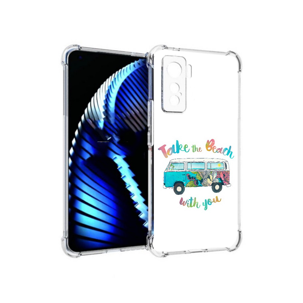 

Чехол MyPads Tocco для Vivo iQOO 5 Хиппи автобус, Прозрачный, Tocco