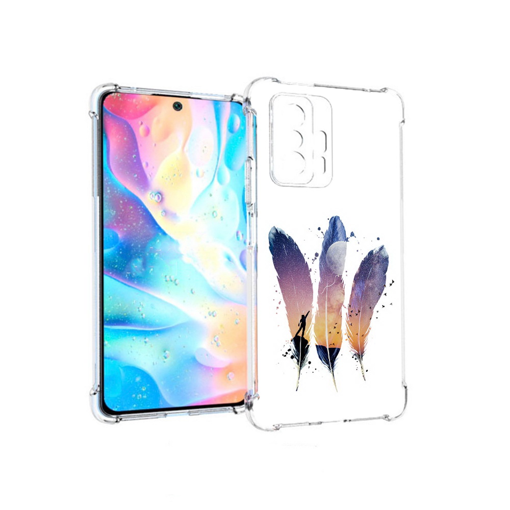 

Чехол MyPads Tocco для Xiaomi 11T Pro небесные перья (PT163474.285.519), Прозрачный, Tocco